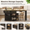 thumbnail image 5 of Aphthongs 81" Farmhouse Kitchen Island with Power Outlet & Trash Storage, Rolling Kitchen Cart on Wheels with Extendable Dining Table, 2 Drawers & Adjustable Shelves, 5 of 11
