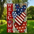 thumbnail image 2 of Independence Day July 4th Welcome Love Red Blue White Flowers Star Garden Flag 12.5x18in, Home Outdoor Yard Garden Flag Decoration -A, 2 of 4