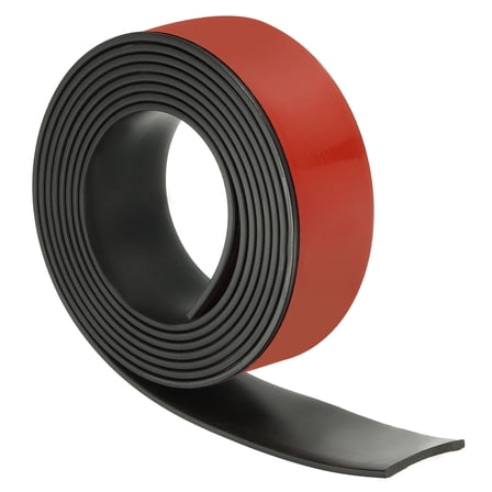 Uxcell Adhesive Neoprene Rubber Strips Roll, 20 Ft x 2" x 1/8", Black/Red