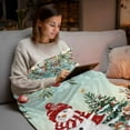 thumbnail image 5 of Winter Snowman Flannel Blanket for Bed,Travel and Camping, Christmas Tree Leaves Elk Flower Gradient Bronze Super Soft Cozy Blanket for All Seasons 40"x50", 5 of 9