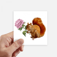 thumbnail image 1 of Squirrel Chrysanthemum Autumn Sticker Square Waterproof Stickers Wallpaper Car Decal, 1 of 1
