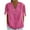 Hot Pink, variant on Split Sleeve Women's Blouses​ - V-Neck Button Front & Cotton Blend Short Sleeve for Trendy Summer Comfort