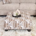 thumbnail image 2 of Roundhill Furniture Nexus Geometric Accent Fabric Cocktail Ottoman, Galactic Parchment, 2 of 7