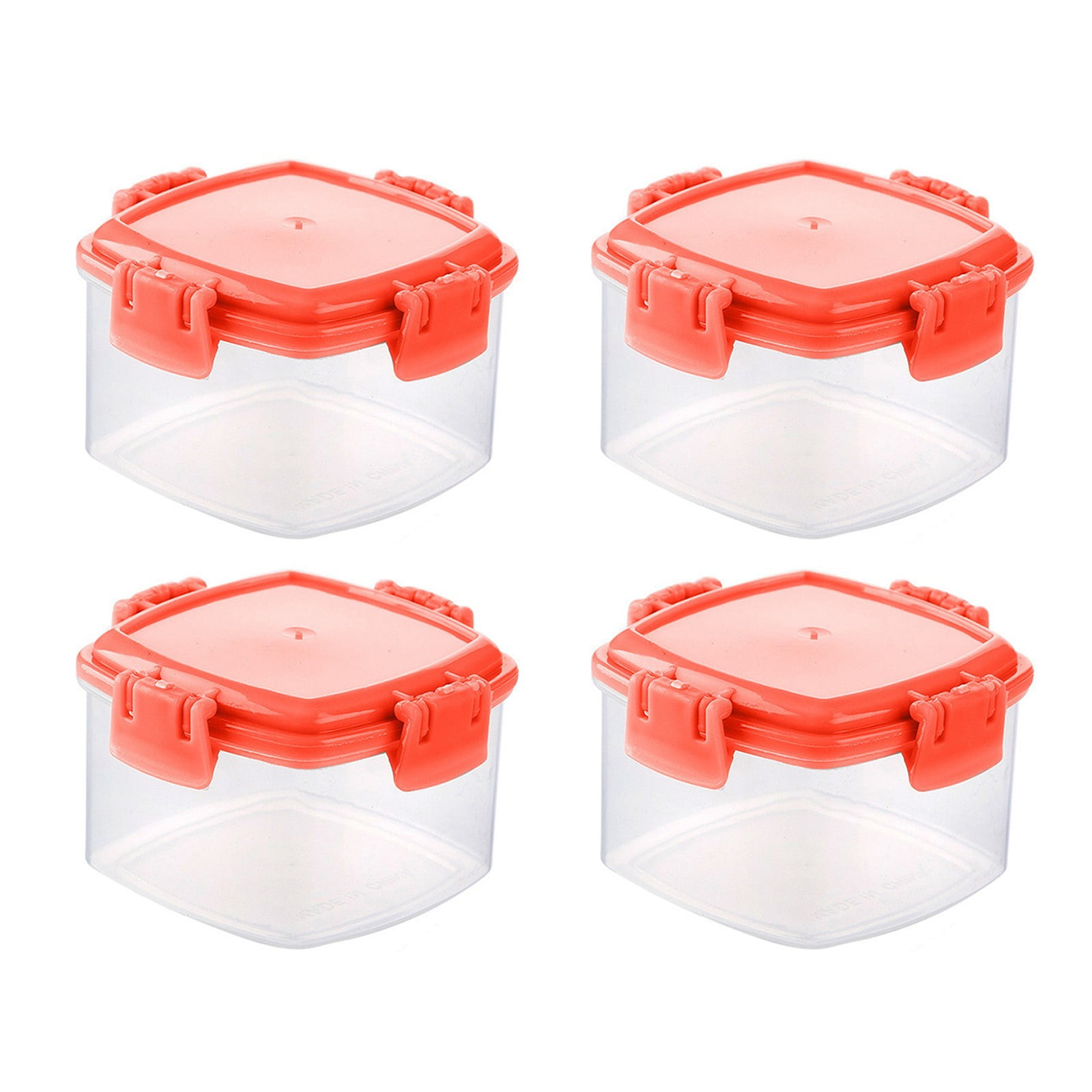 Binwennn 4Pcs Mini Square Seasoning Bottle Transparent Seasoning Storage Bottle With Leakproof Lid For Kitchen Picnic Lunch Containers for Women Glassware Storage Ceramic Berry Organizing Kitchen The