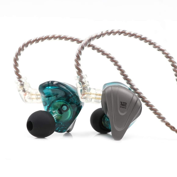 Linsoul KZ ZSX 5BA+1DD 6 Driver Hybrid in-Ear HiFi Earphones with Zinc Alloy Faceplate, 0.75mm 2 Pin Detachable Cable for Audioph