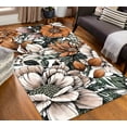 thumbnail image 4 of Stair Rug, Bathroom Rug, Home Decor Rug, Gift For Her, Flowers Pattern Rugs, Gradient Colors Rugs, Botanical Rug, Living Room Rug, Brown Rug, 2.6'x6.5' - 80x200 cm, 4 of 8