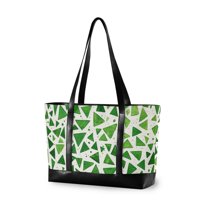 FORMRS Laptop Tote Bag for Women with 15.6" Computer Compartments Handbag, Green Dot Triangles Pattern