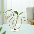 thumbnail image 3 of Plant Vases Cat Shaped Terrarium Iron Frame Desktop Modern Flower Pot Sitting, 3 of 7