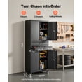 thumbnail image 2 of KFFKFF Armoire de Rangement en Métal avec Roues, Capacité de Charge d'Étagère de 180 Lb, Armoire de Rangement d'Outils de Garage Roulante de 75 Pouces de Hauteur avec 4 Portes Verrouillables et Tablettes Ajustables, 2 Tiroirs, 2 of 9