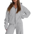 thumbnail image 5 of Nestiefly Women's Zip Up Y2K Hoodies 2026 Fall Fashion Long Sleeve Hooded Sweatshirts Casual Jacket Winter Clothes Gray L, 5 of 5