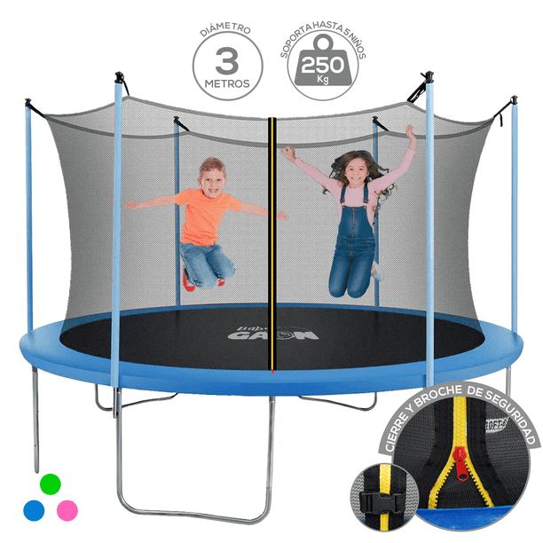 Trampolin Baby Gaon para Niños con Malla de Seguridad Color Azul