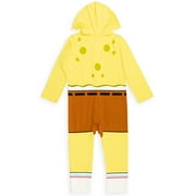 SpongeBob SquarePants Newborn Baby Boys Zip Up Cosplay Costume Coverall Newborn to Big Kid