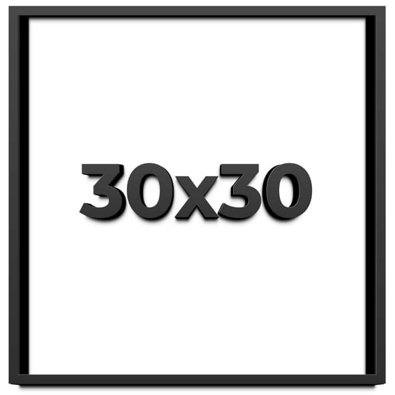 30x30 Shadow Box Frame Black | 1 inches Deep Real Wood Contemporary Shadowbox Display Frame | UV