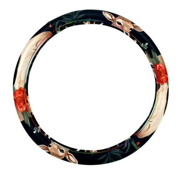 Elk Revival Steering Wheel Cover, Car Wheel Cover, Steering Wheel Cover - 14.5 Inch, Printing, PVC Leather, Auto Accessories