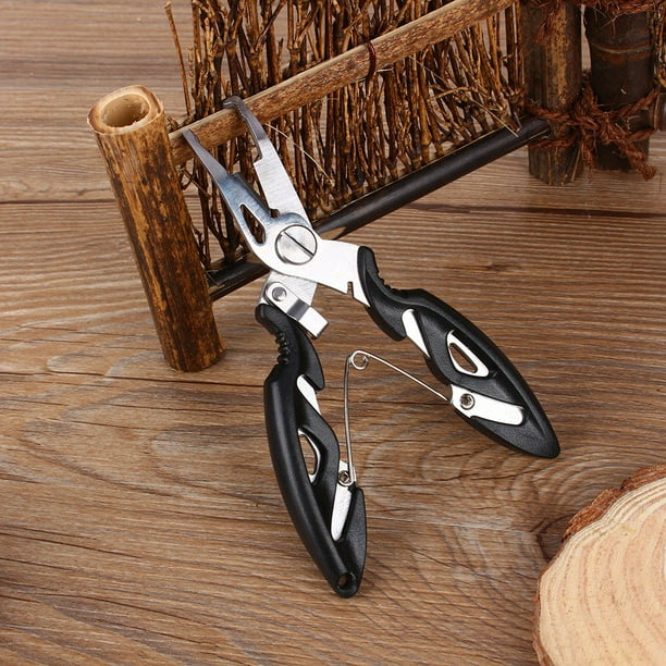 Fishing Pliers Split Ring Scissors Wire Line Cutter Hook Removers Tackle  Bag Black