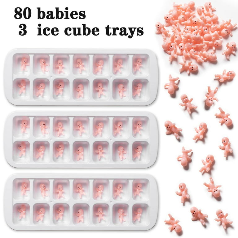 2 Ice Cube Trays w/ Mini Plastic Babies To Play My Water Broke