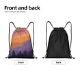 thumbnail image 4 of Drawstring Backpack, Men Ladies Waterproof Sports Backpack Gym Bag-Night Mysterious Forest Pattern-Medium Size, 4 of 8