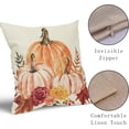 thumbnail image 4 of Fall Pillow Covers 18x18 Set of 2 Watercolor Pink Orange Pumpkin Flower Throw Pillows Outdoor Autumn Thanksgiving Decorative Pillow Case Square Linen Cushion Covers Farmhouse Decor for Couch Sofa Bed, 4 of 6
