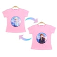 thumbnail image 1 of Camiseta de verano de Frozen de Disney para niña, disfraz de manga corta, 1 pieza, cambio de lentejuelas, gráfico, Elsa, Anna, ropa de algodón para niños, Tee4T para niños Gao Jinjia LED, 1 of 1