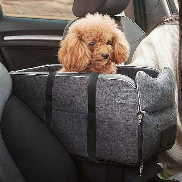 PAWZ Road 22,4'' Siège auto pour chien Sièges rehausseurs pour animaux de  compagnie Lit de sécurité pour voitures en voyage avec ceinture de sécurité  et coussin amovible pour petits chiens Chiot Gris 