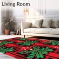 thumbnail image 2 of ODIKA 3'x5' Machine Washable Non-Slip Area Rug, Rustic Cabin Plaid With Interwoven Evergreen And High Traffic Rug, Red, 621213, 2 of 7