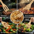 thumbnail image 4 of 6PCS Kitchen Tool Wooden Kitchen Cooking Utensil Set Non Toxic Bamboo Wood Spoon Set for Cooking Best Housewarming Birthday Thanksgiving Christmas Gift for Women Mother BurlyWood, 4 of 9