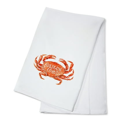Oregon Coast - Dungeness Crab - Watercolor - Lantern Press Artwork (100% Cotton Kitchen (Best Crabbing On Oregon Coast)