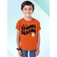 thumbnail image 3 of Spooky Season Halloween Shirt Cute Ghost Costume Youth T-shirt, L, Orange, 3 of 6