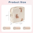 thumbnail image 3 of Luxury Small Soft Quilted Cotton Makeup Bag for Purse, Cosmetic Bag with Compartments, Cotton Aesthetic Makeup Bag, Travel Toiletry Pouch, Key Pocket Lipstick Bag Card Holder Data Cable Organizer, 3 of 6