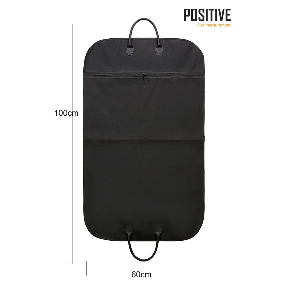 FENGGUIQU 1Pc Black Suit Garment Bag with Double Handles for Business and Travel Use