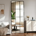thumbnail image 2 of BEAUTYPEAK 71"x 30" Rectangular Full Length Windowpane Mirror Wall-Decor Mirror,Black, 2 of 7