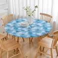 thumbnail image 3 of Light Blue Christmas Snowflake Pattern Round Fitted Tablecloth with Elastic Edge,Dining Table Cover Waterproof,Outdoor Round Tablecloth for Camping,Dining,Indoor and Outdoor, 3 of 7