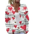 thumbnail image 2 of YNGKMEA Valentines Sweaters for Women Plus Size Open Front Love Heart Print Cute Sweater Button Down Knit Cardigan Long Sleeve Holiday Coat Watermelon Red M, 2 of 5
