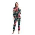 thumbnail image 3 of Odeerbi Christmas Onesie Pajamas for Family Holiday Sleep Jumpsuit Long Sleeve Family Christmas Pajamas Matching Sets Mom Fashion Printed Hooded Jumpsuit Sleepwear PJs Set Green, 3 of 5