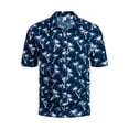 thumbnail image 2 of Camisa hawaiana de manga corta azul para hombre, estampado de playa tropical, cuello vuelto vintage, talla M Coconut Paradise, 2 of 5