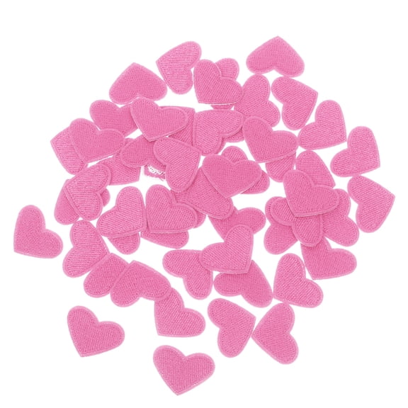 WEUVEB Embroidered Pink Heart Patches for DIY Crafts and Garment 50Pcs
