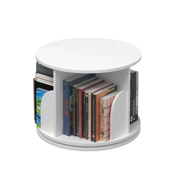 1 Tier 360Â° Rotating Stackable Shelves Bookshelf Organizer (White)