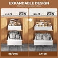 thumbnail image 3 of 2 Pack Expandable Pull Out Cabinet Organizer 21" Deep with Raising Pad for Framed Cabinets,Upgrade 3 Slide Rails Slide Out Drawers,Roll Out Shelves Adhesive,Adjustable Width 9"-14.1" White, 3 of 14
