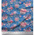 thumbnail image 1 of Soimoi Cotton Jersey Fabric Leaves & Rose Floral Print Fabric by the Yard 58 Inch Wide, 1 of 3