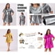 thumbnail image 3 of Vestido formal de mujer plus size Agnes Orinda, con cuello redondo metálico, mangas cortas, ideal para fiestas y clubes, vestido mini tipo camiseta 2X dorado, 3 of 8