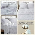 thumbnail image 3 of True North by  Flannel Sheets King Size, Cozy 100% Cotton Flannel Bed Sheets, Ultra Soft Sheet Set, Novelty Print Themed Cold Weather Warm Bedding Set, White Tossed Botanical, 4 Piece, 3 of 9