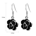 thumbnail image 6 of Yoursfs Black Enamel Flower Hook Earrings Women Rose Flower Pierced Earrings Fashion Wedding Jewelry, 6 of 8