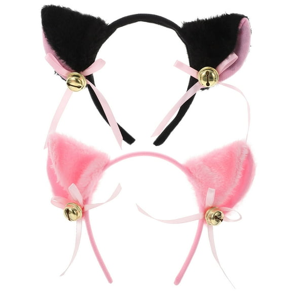 ADDHAT 2Pcs Cat Ears Headbands Kids Headbands for Girls Short Down Material Cute Headband Decoration