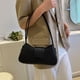 thumbnail image 5 of Bolso bandolera de hombro con textura de moda informal de PU de color sólido nuevo para debajo del brazo negro, 5 of 5