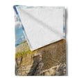 thumbnail image 2 of Colorful Soft Flannel Fleece Throw Blanket, Hidden Cliffed Coast Image at Cap de la Chevre Brittany Region Western France, Cozy Plush for Indoor and Outdoor Use, 50" x 60", Multicolor, by Ambesonne, 2 of 5