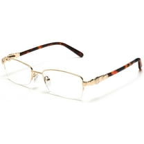 Tango Optics Metal Optical Eyeglasses Frame Luxe Reading Stainless Steel Brown Inge Lehmann Rectangle For Prescription Lens -