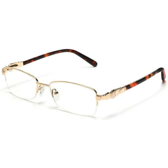 Tango Optics Metal Optical Eyeglasses Frame Luxe Reading Stainless Steel Brown Inge Lehmann Rectangle For Prescription Lens -