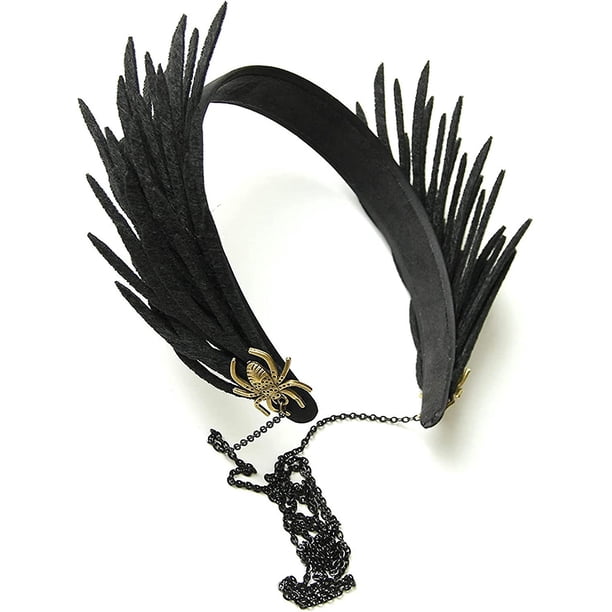 Diadema gótica de Lolita negra para Halloween, diadema Vintage, diademas para el pelo, corona para mujeres y niñas