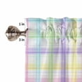thumbnail image 5 of Rainbow Plaid Kitchen Curtains Valances and Tiers Set of 3 Yellow Pink Blue Green Purple Plaid Tier Curtains and Valance for Kitchen Bathroom Small Windows 27.5"W x 24"L (Pack of 3), 5 of 8