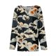 thumbnail image 4 of Blusa informal con cuello en V, botones y manga larga con estampado de murciélago de Halloween para mujer, 4 of 5